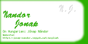 nandor jonap business card