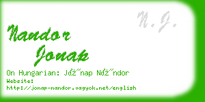 nandor jonap business card